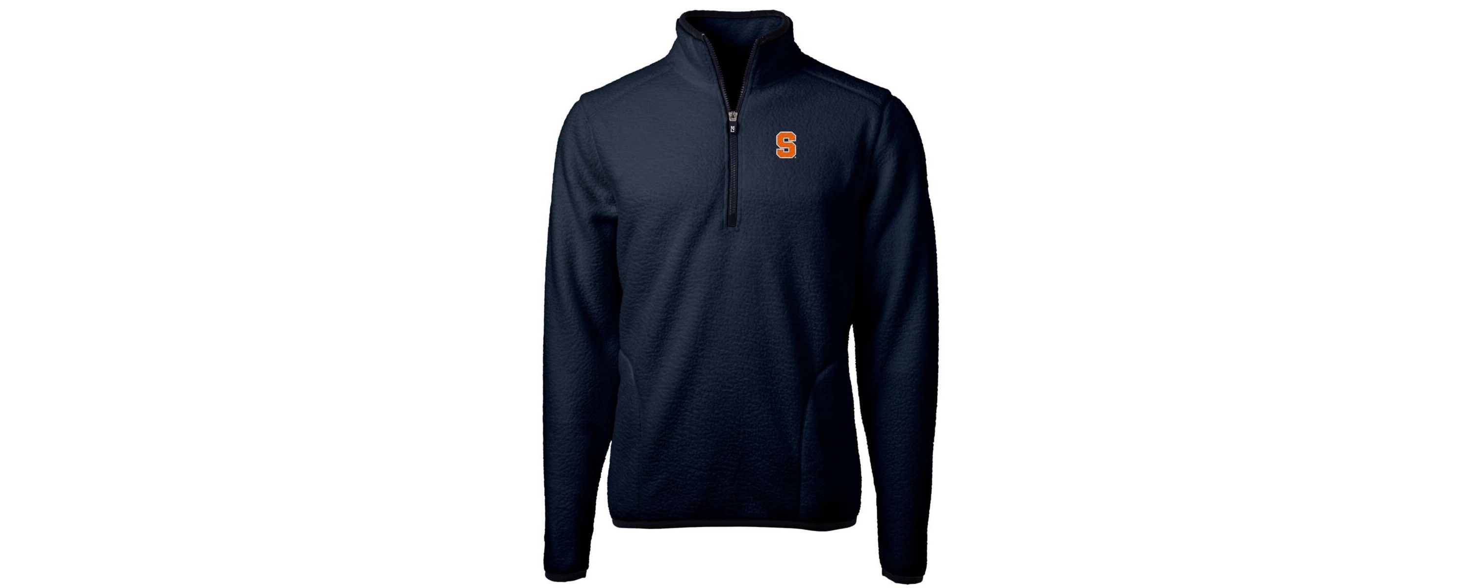 Syracuse Orange NCAA Syracuse Team Logo Cascade Eco Sherpa Fleece Quarter-Zip Pullover Jacket