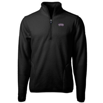 NCAA TCU Horned Frogs Team Logo Cascade Eco Sherpa Fleece Quarter-Zip Pullover Jacket