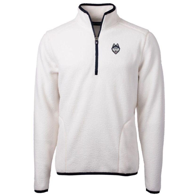 Connecticut Huskies NCAA UConn Huskies Team Logo Cascade Eco Sherpa Fleece Quarter-Zip Pullover Jacket