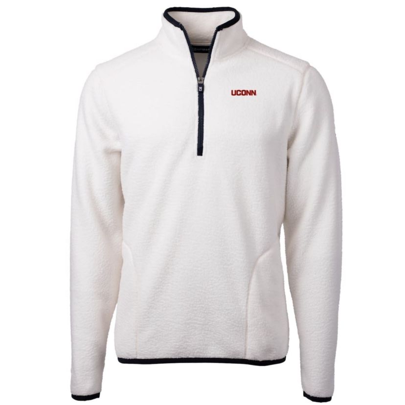 Connecticut Huskies NCAA UConn Huskies Team Logo Cascade Eco Sherpa Fleece Quarter-Zip Pullover Jacket