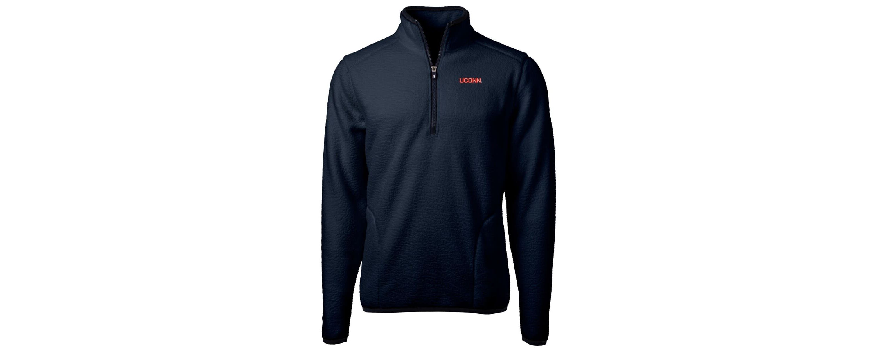 Connecticut Huskies NCAA UConn Huskies Team Logo Cascade Eco Sherpa Fleece Quarter-Zip Pullover Jacket