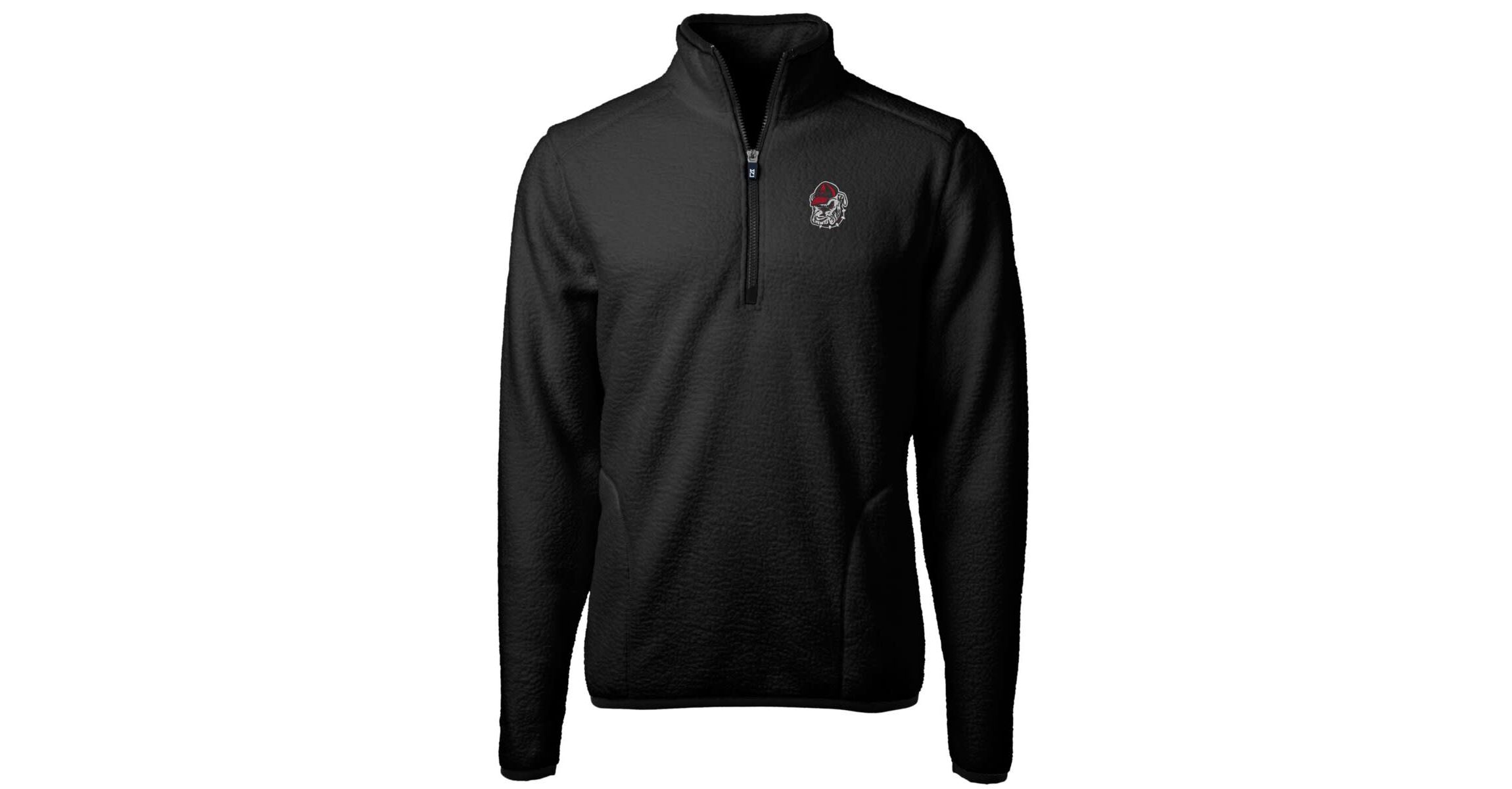 NCAA Georgia Bulldogs Team Logo Cascade Eco Sherpa Fleece Quarter-Zip Pullover Jacket