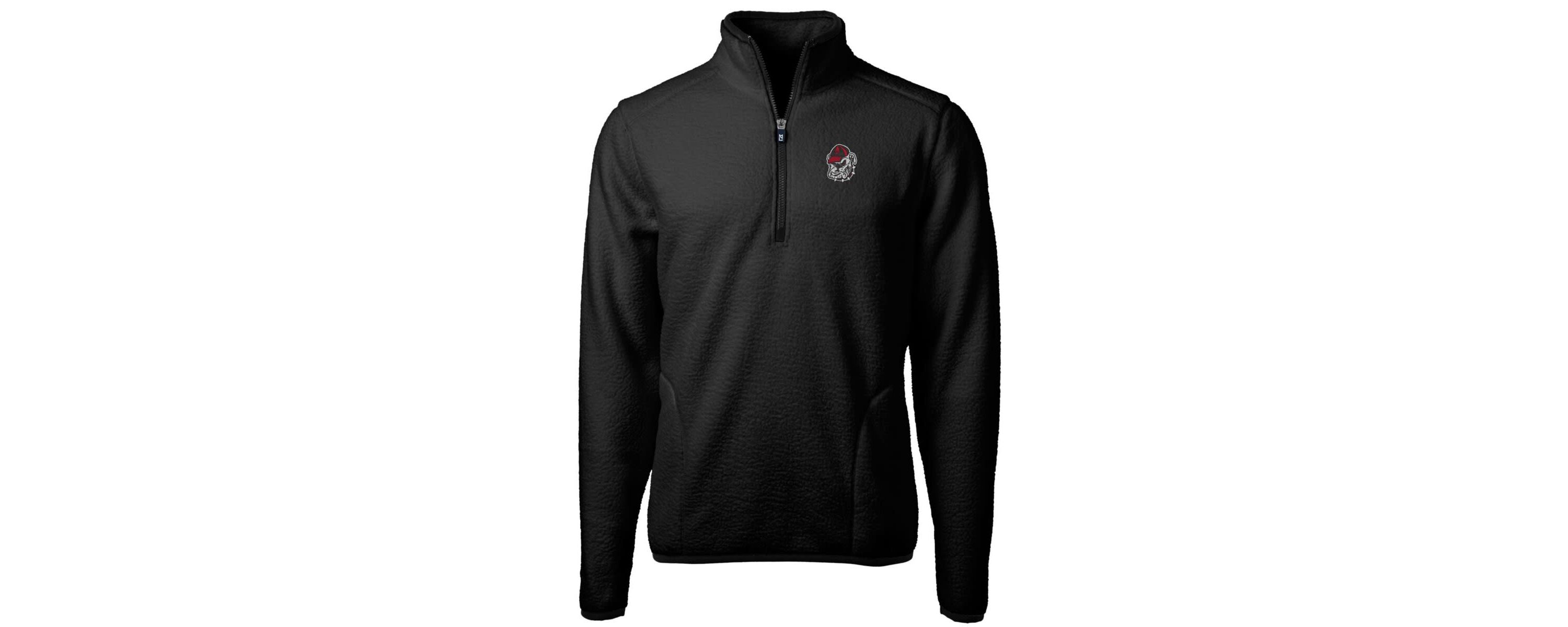 NCAA Georgia Bulldogs Team Logo Cascade Eco Sherpa Fleece Quarter-Zip Pullover Jacket