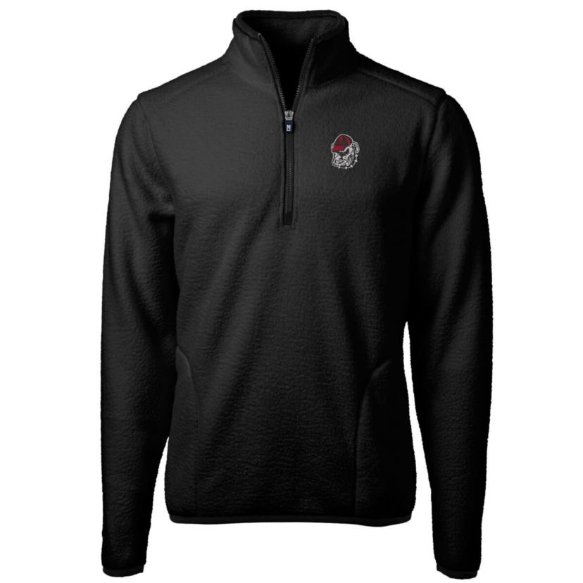 NCAA Georgia Bulldogs Team Logo Cascade Eco Sherpa Fleece Quarter-Zip Pullover Jacket