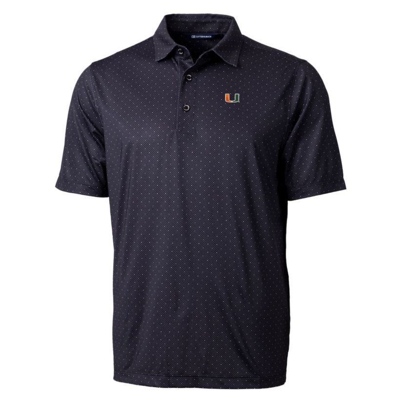 Miami (FL) Hurricanes NCAA Miami Hurricanes Pike Double Dot Print Stretch Polo