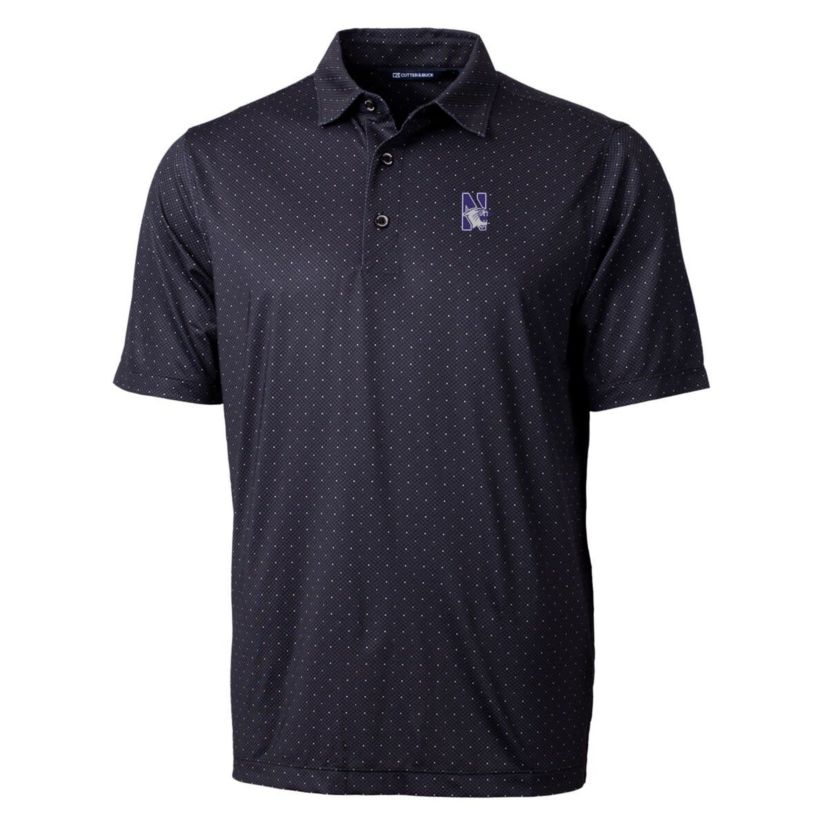 NCAA Northwestern Wildcats Pike Double Dot Print Stretch Polo
