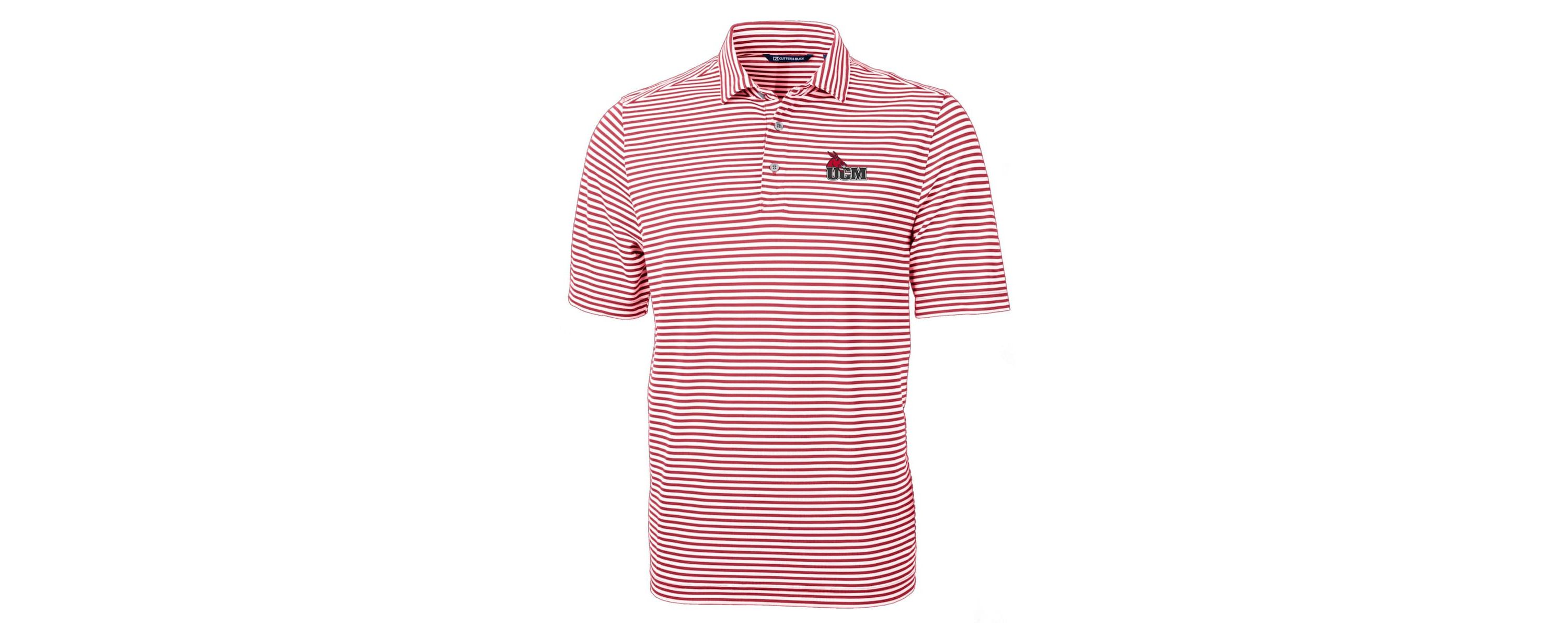 NCAA Central Missouri Mules Virtue Eco Pique Stripe Recycled Polo