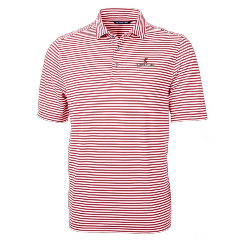 NCAA Santa Clara Broncos Virtue Eco Pique Stripe Recycled Polo
