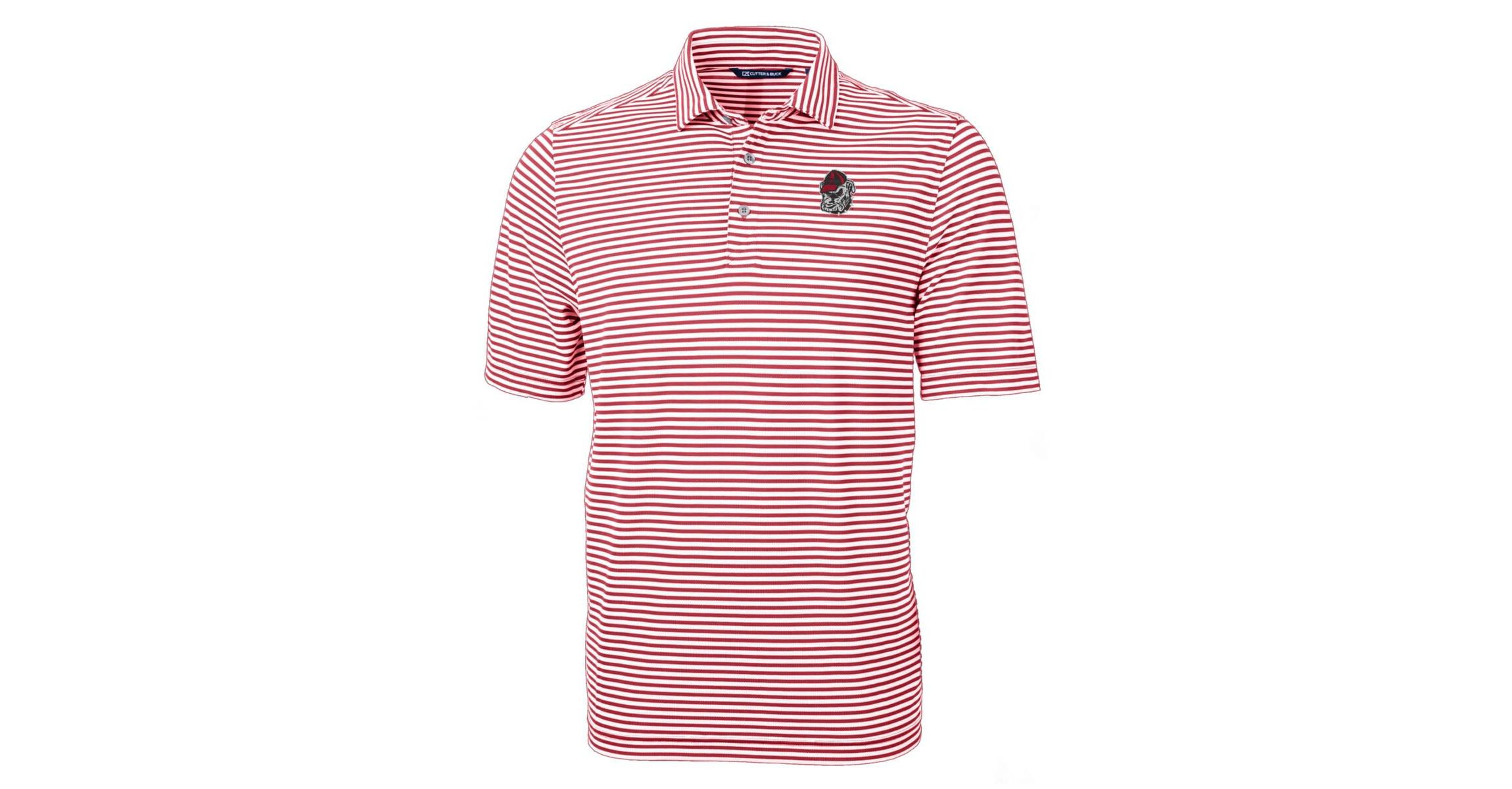 NCAA Georgia Bulldogs Virtue Eco Pique Stripe Recycled Polo