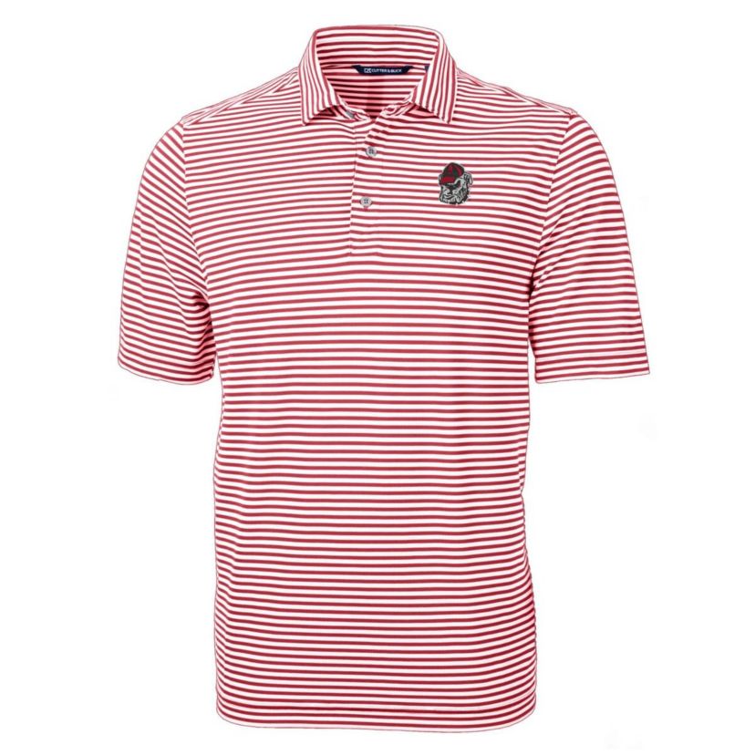 NCAA Georgia Bulldogs Virtue Eco Pique Stripe Recycled Polo