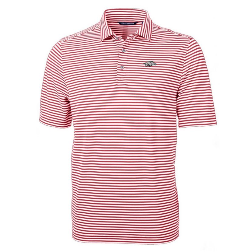 NCAA Arkansas Razorbacks Virtue Eco Pique Stripe Recycled Polo