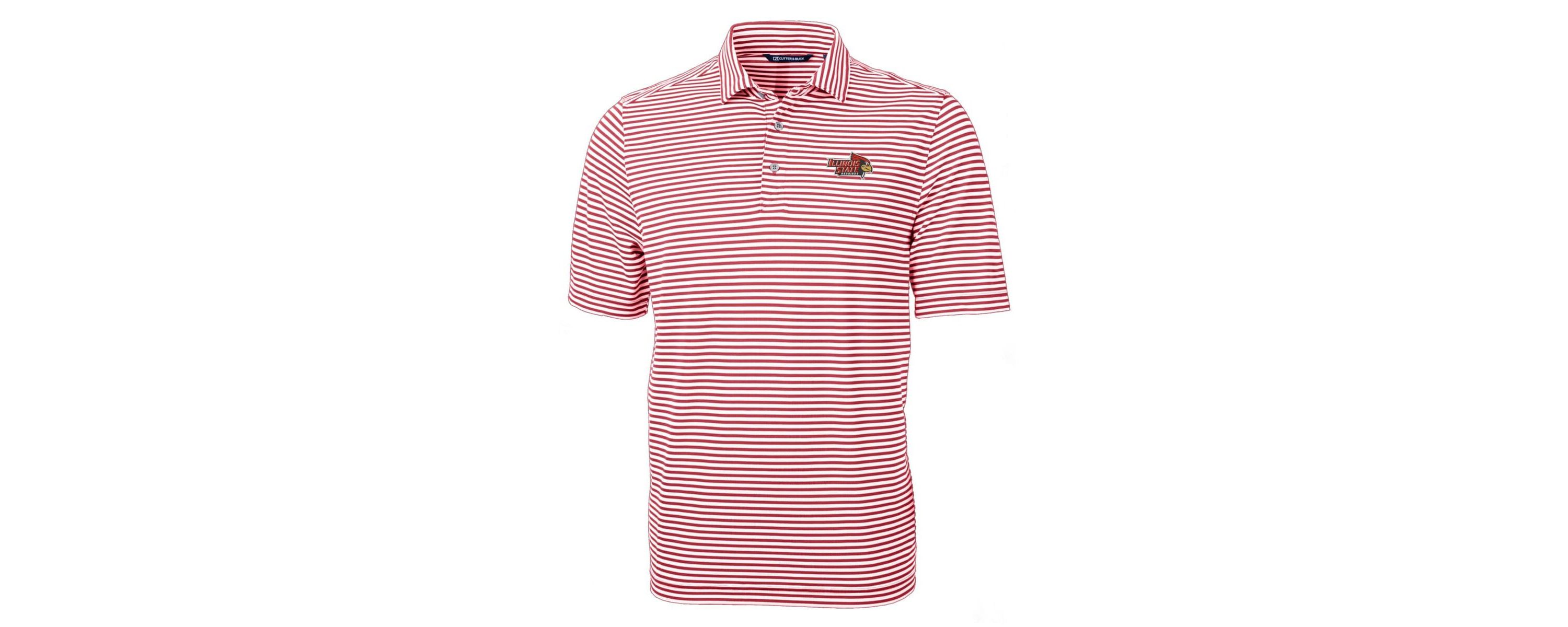 NCAA Illinois State Redbirds Virtue Eco Pique Stripe Recycled Polo