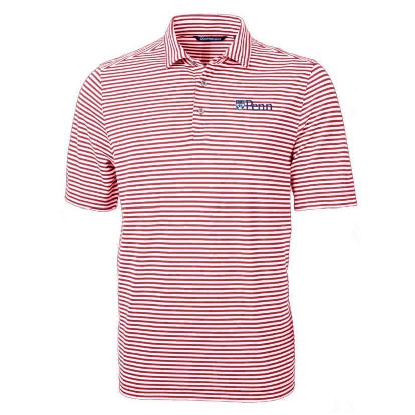 NCAA Pennsylvania Quakers Virtue Eco Pique Stripe Recycled Polo