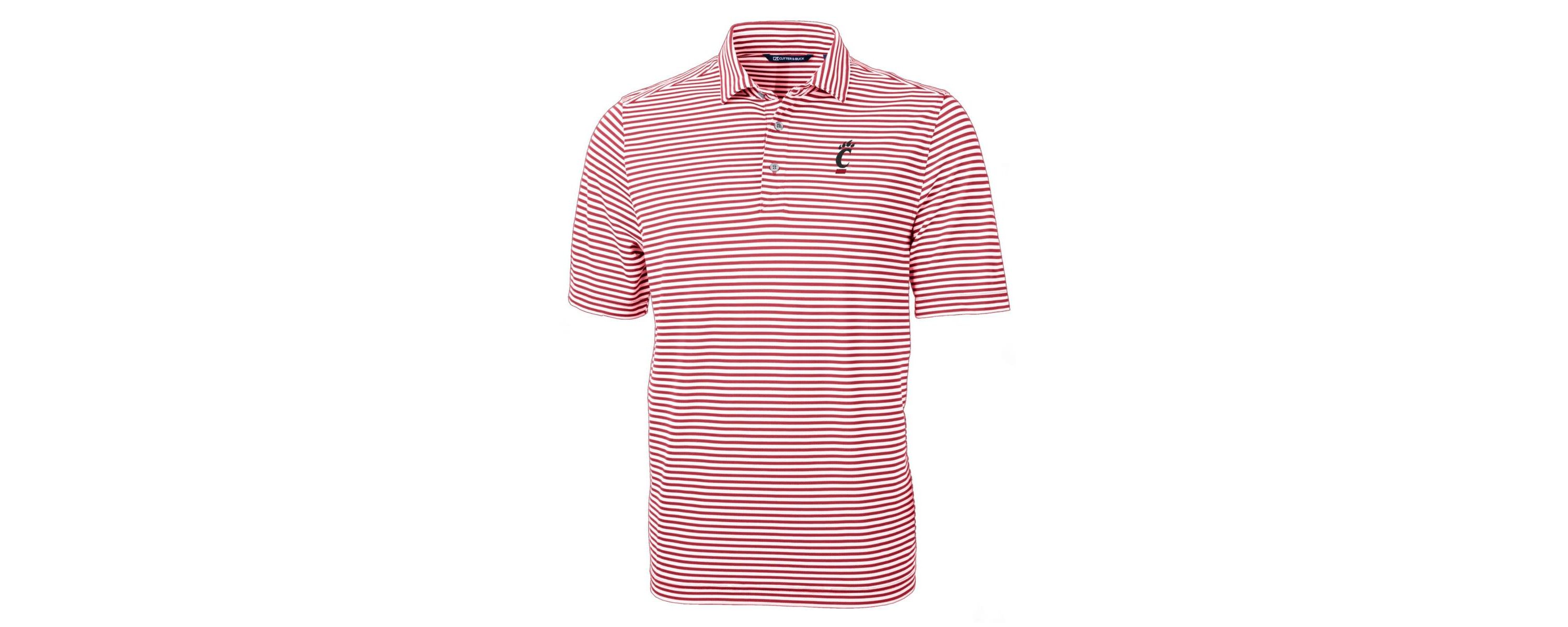 NCAA Cincinnati Bearcats Team Virtue Eco Pique Stripe Recycled Polo