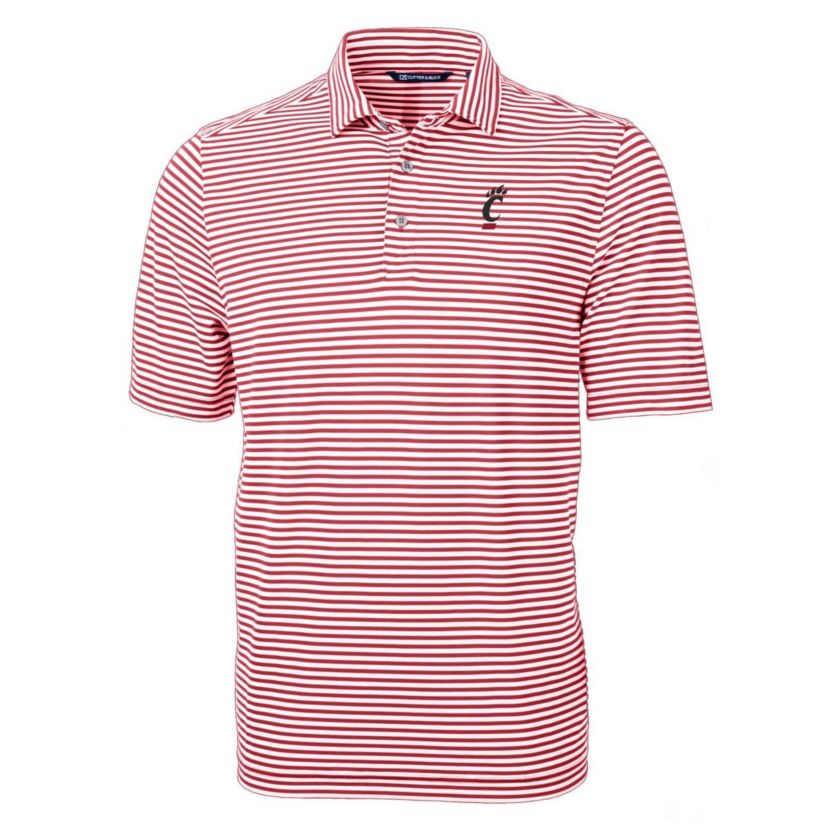 NCAA Cincinnati Bearcats Team Virtue Eco Pique Stripe Recycled Polo
