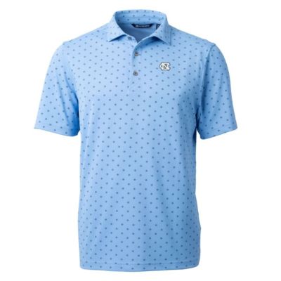 Cutter & Buck Men's NCAA Light North Carolina Tar Heels Virtue Eco Pique Tile Print Polo, Light Blue, 2XL