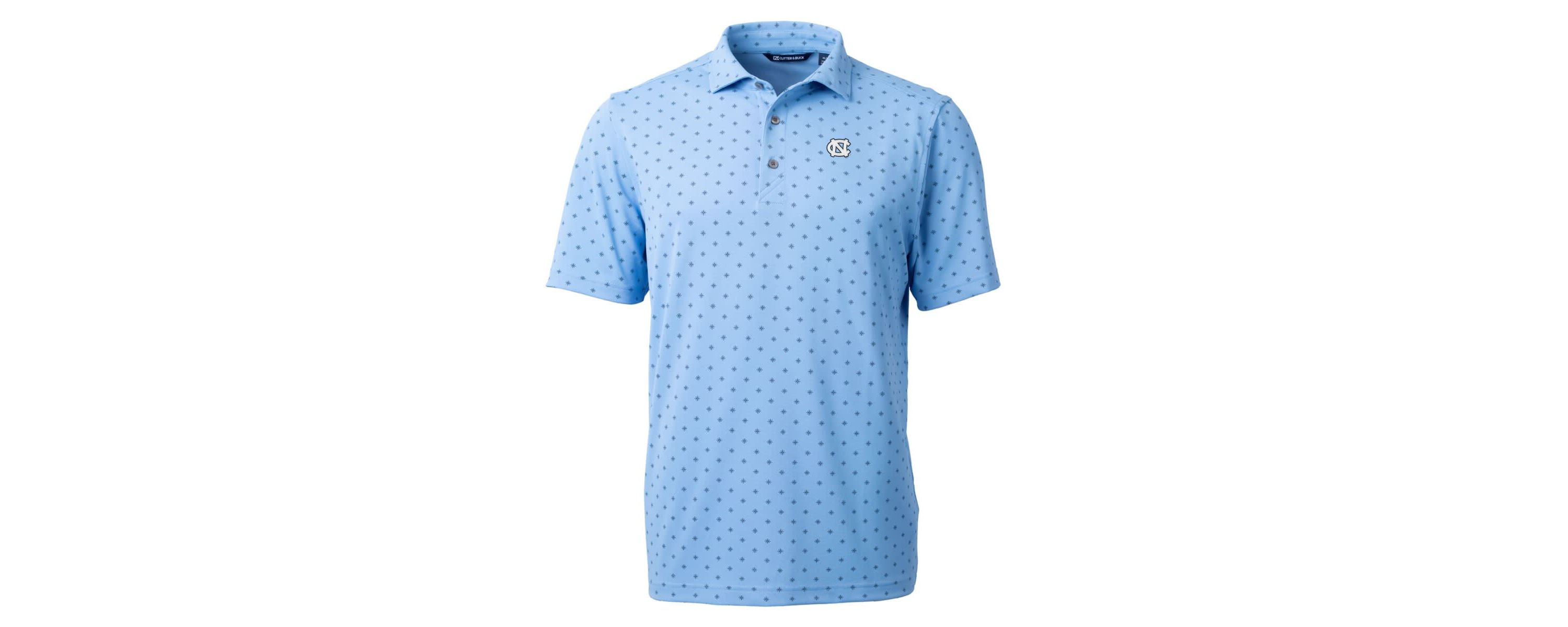 NCAA Light North Carolina Tar Heels Virtue Eco Pique Tile Print Polo