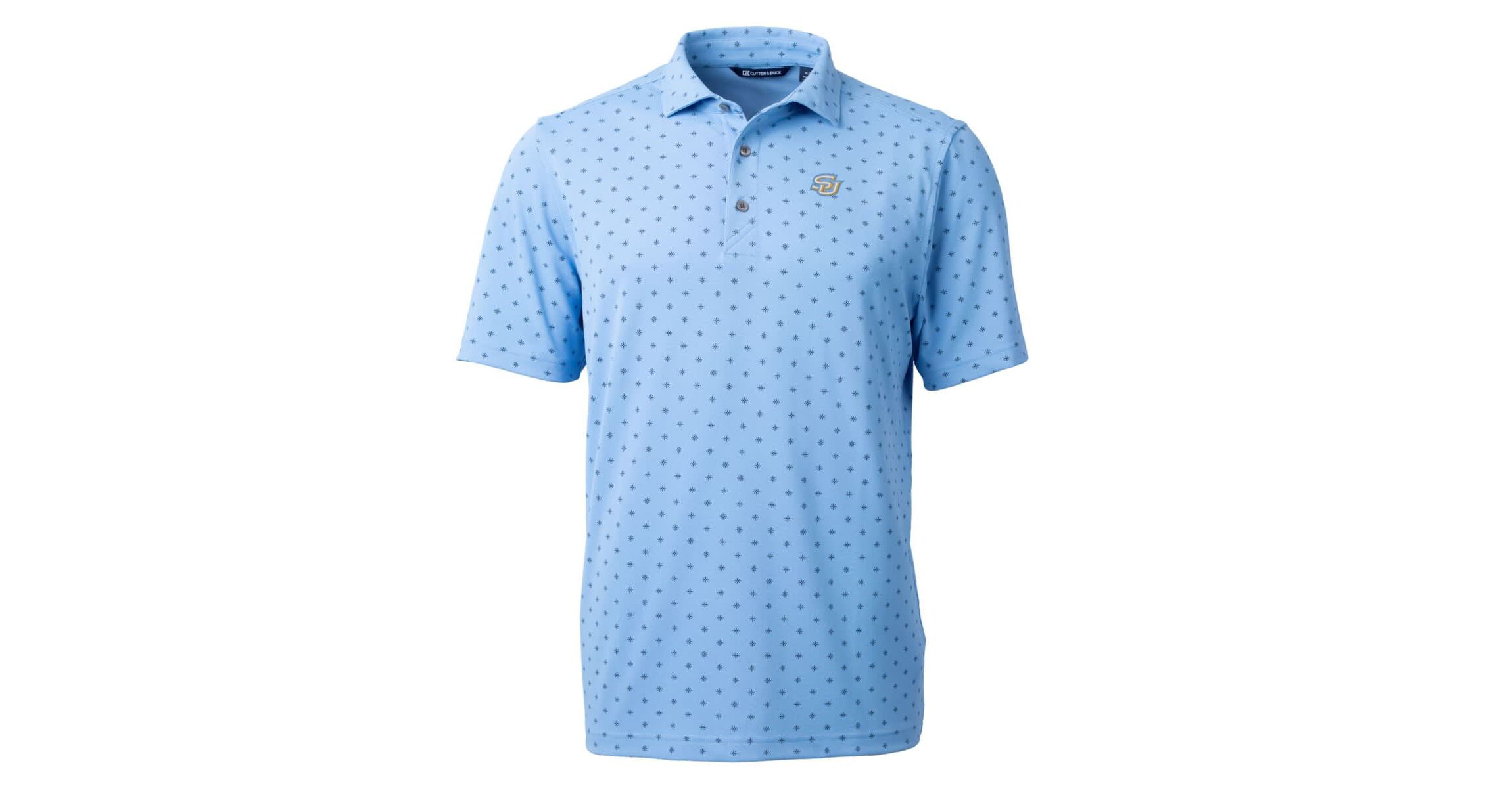 NCAA Light Southern University Jaguars Virtue Eco Pique Tile Print Polo