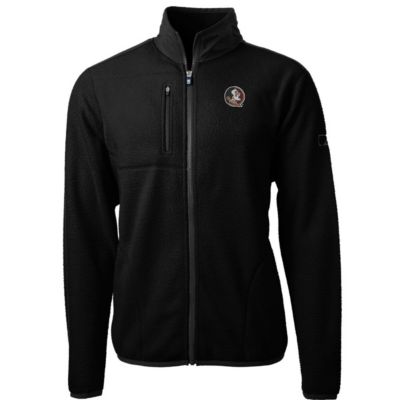 Cutter & Buck Men's NCAA Florida State Seminoles Team Logo Cascade Eco Sherpa Fleece Full-Zip Jacket, Black, X-Large -  0196372404390