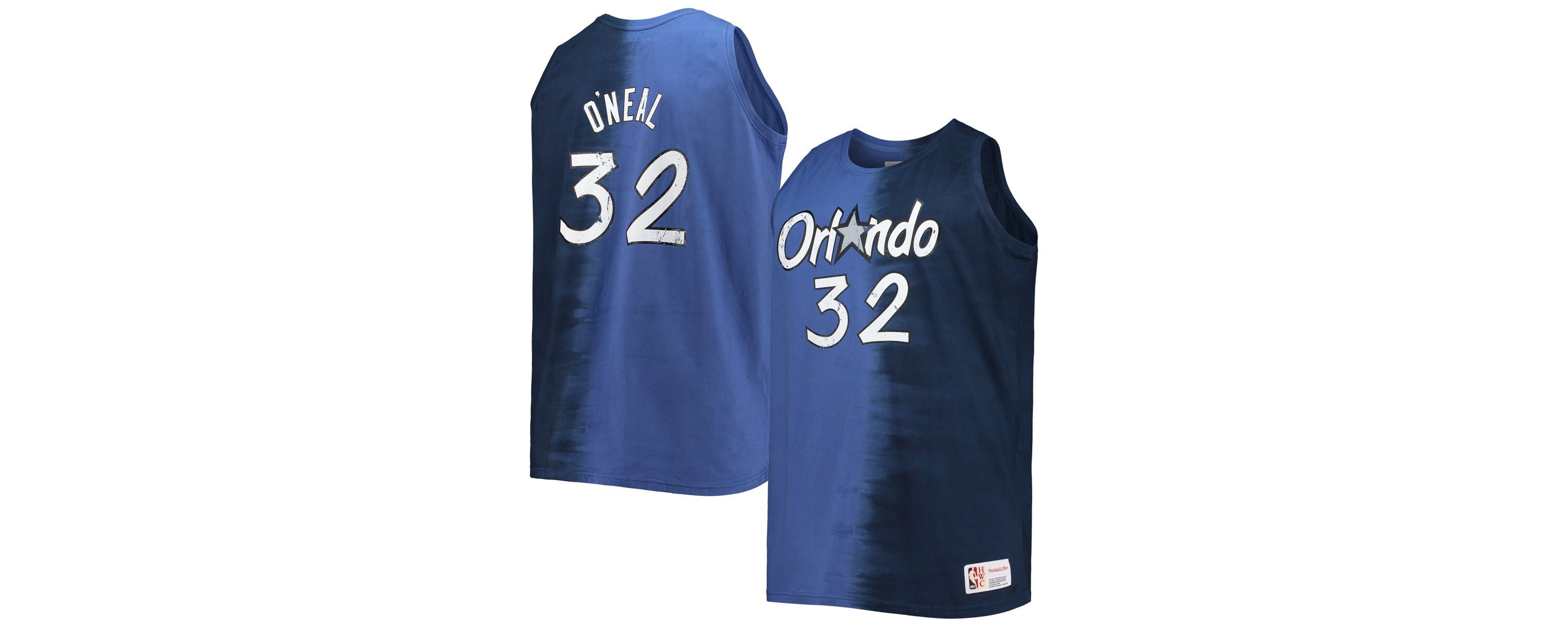 NBA Shaquille ONeal Blue/Navy Orlando Magic Big & Tall Tie-Dye Player Tank Top