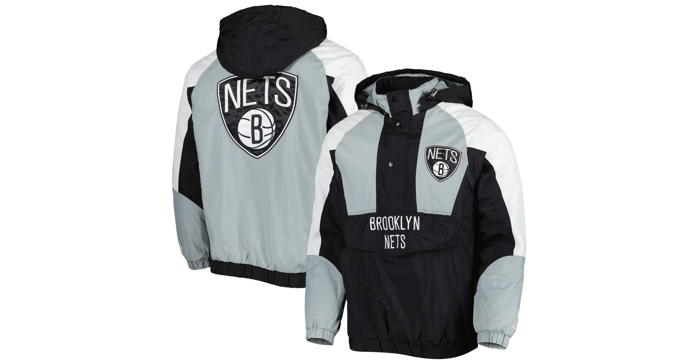 NBA Brooklyn Nets Body Check Raglan Hoodie Half-Zip Jacket