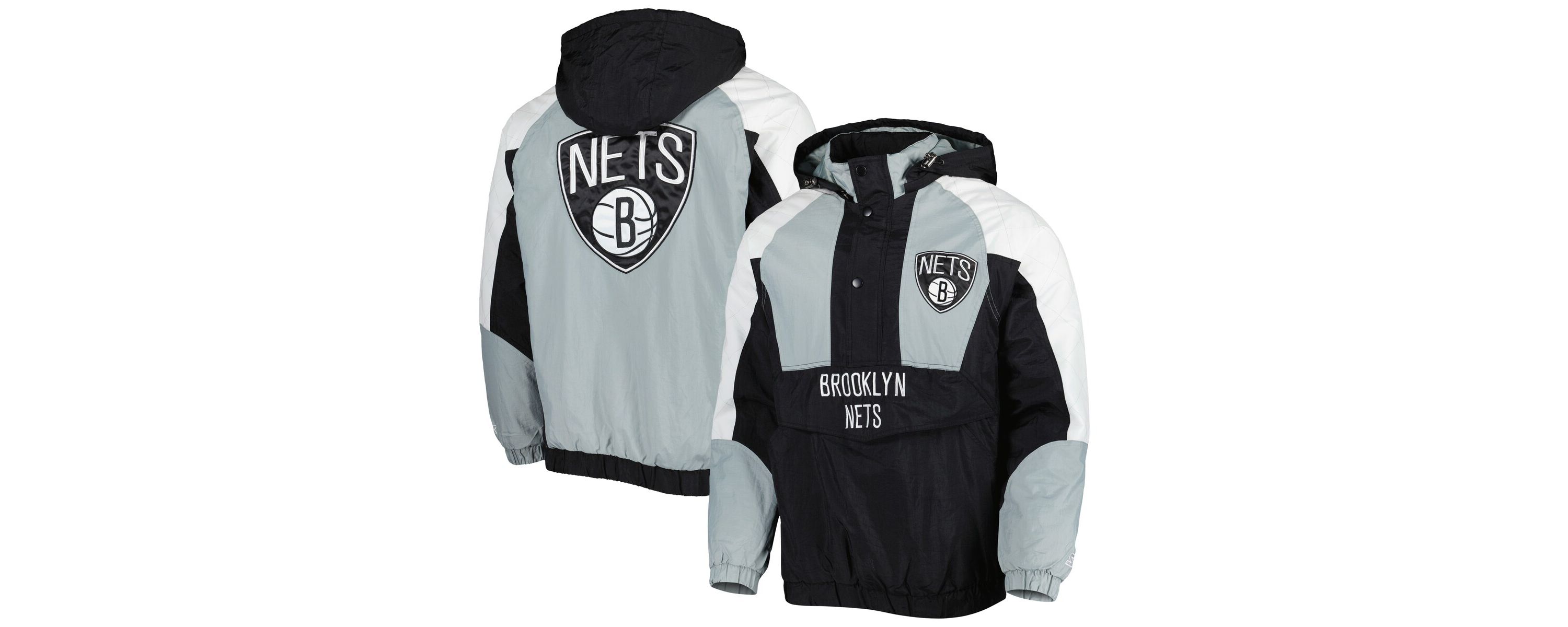 NBA Brooklyn Nets Body Check Raglan Hoodie Half-Zip Jacket