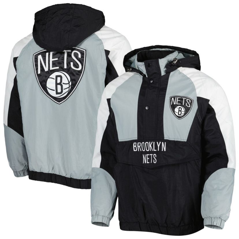 NBA Brooklyn Nets Body Check Raglan Hoodie Half-Zip Jacket