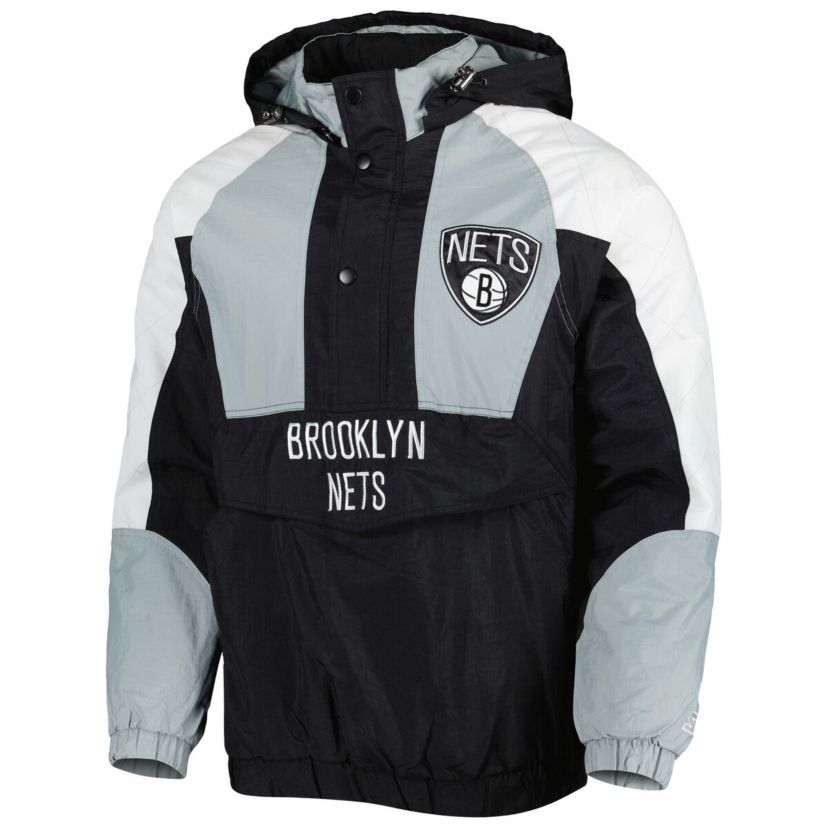 NBA Brooklyn Nets Body Check Raglan Hoodie Half-Zip Jacket