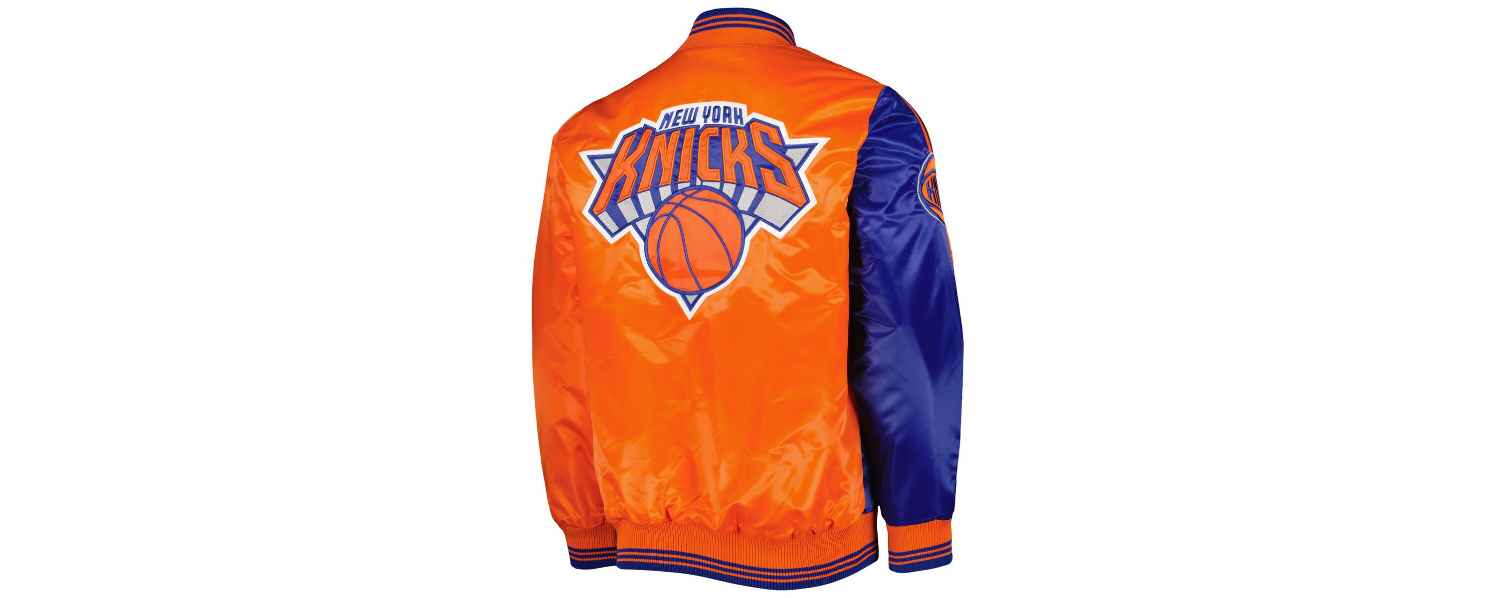 NBA Blue/Orange New York Knicks Fast Break Satin Full-Snap Jacket