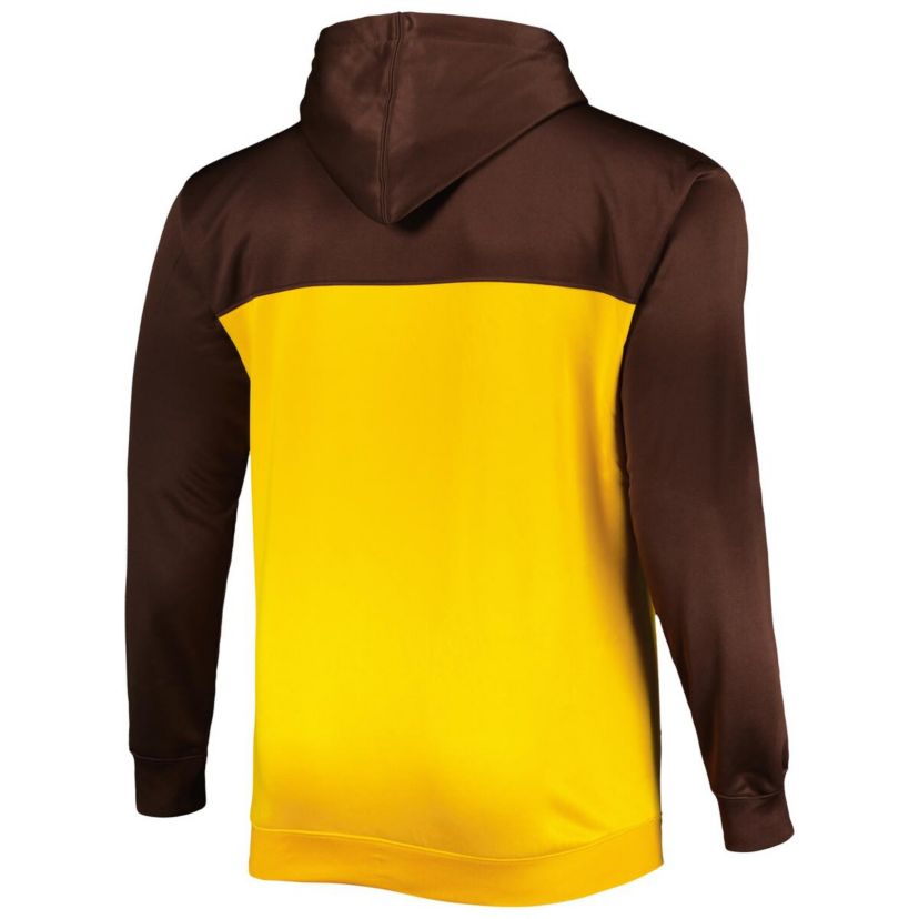MLB Brown/Gold San Diego Padres Big & Tall Yoke Full-Zip Hoodie