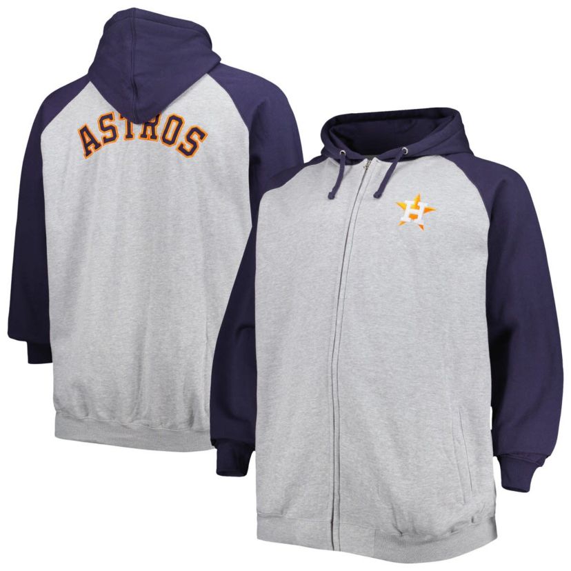 MLB ed Houston Astros Big & Tall Raglan Full-Zip Hoodie