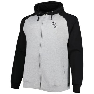 Chicago White Sox MLB Big & Tall Raglan Hoodie Full-Zip Sweatshirt