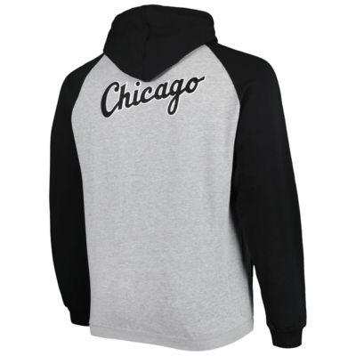 Chicago White Sox MLB Big & Tall Raglan Hoodie Full-Zip Sweatshirt