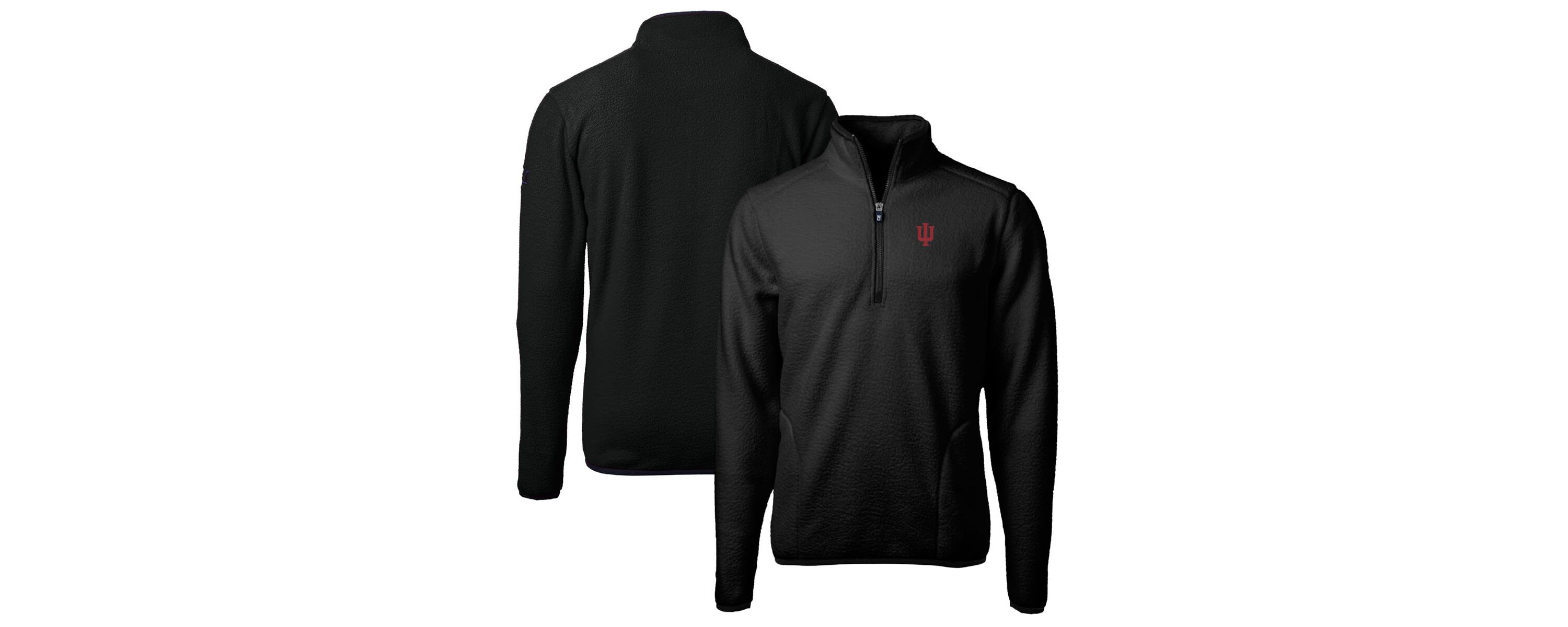 NCAA Indiana Hoosiers Big & Tall Cascade Eco Sherpa Fleece Quarter-Zip Jacket