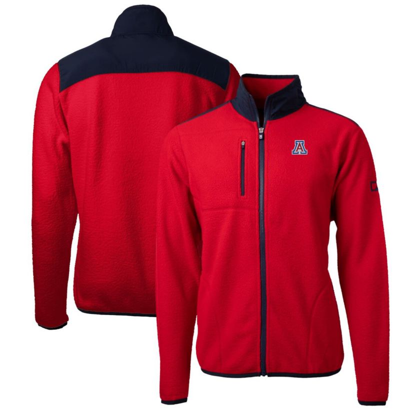 NCAA Red/Navy Arizona Wildcats Big & Tall Cascade Eco Sherpa Fleece Full-Zip Jacket