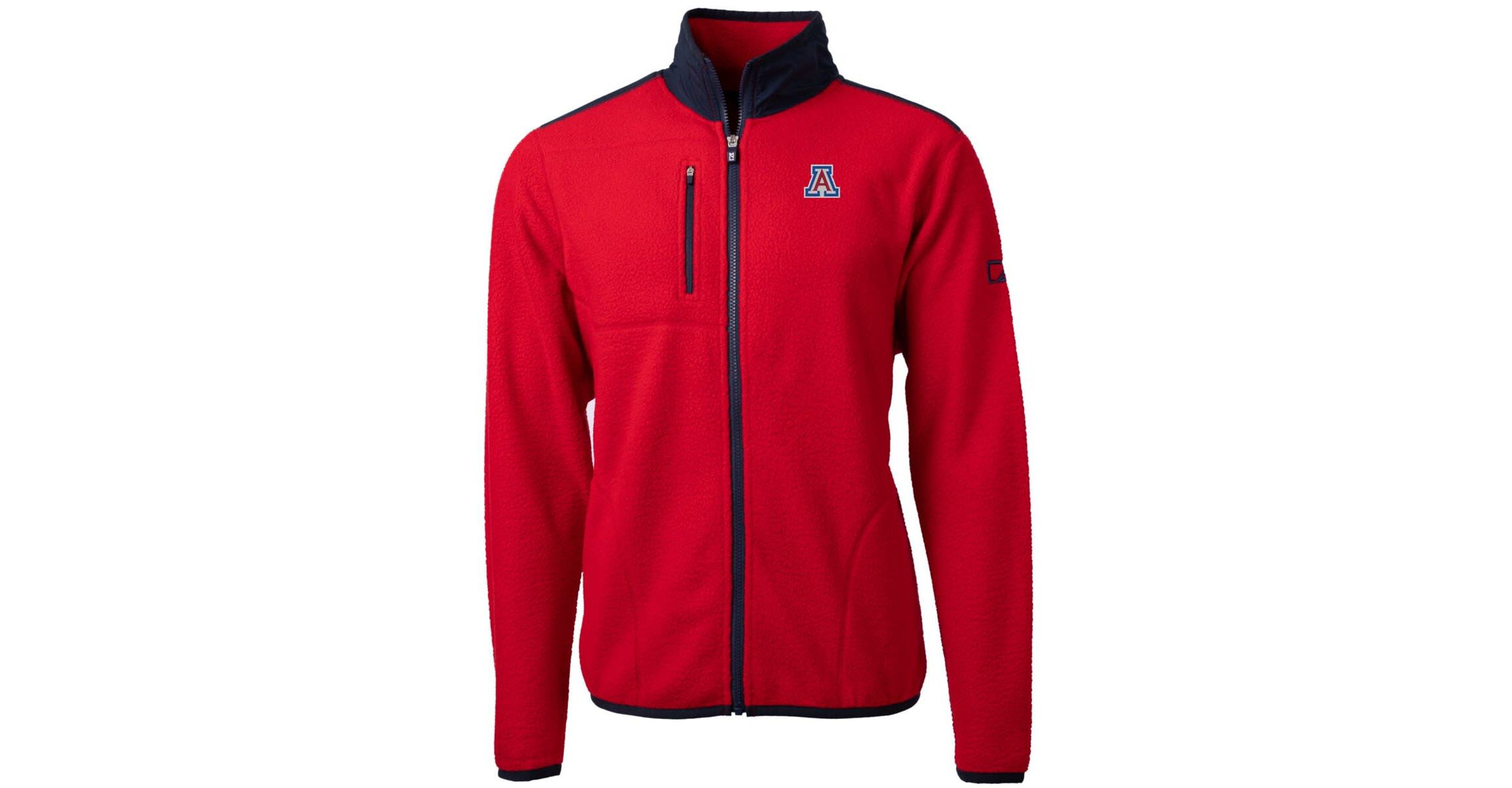 NCAA Red/Navy Arizona Wildcats Big & Tall Cascade Eco Sherpa Fleece Full-Zip Jacket
