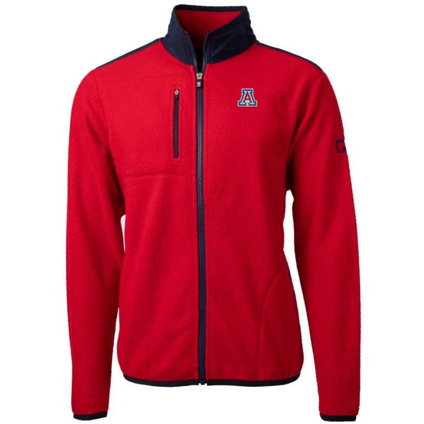 NCAA Red/Navy Arizona Wildcats Big & Tall Cascade Eco Sherpa Fleece Full-Zip Jacket