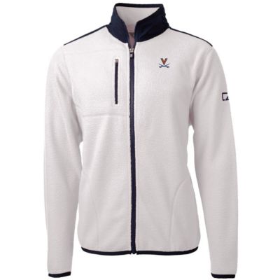 NCAA White/Navy Virginia Cavaliers Big & Tall Cascade Eco Sherpa Fleece Full-Zip Jacket