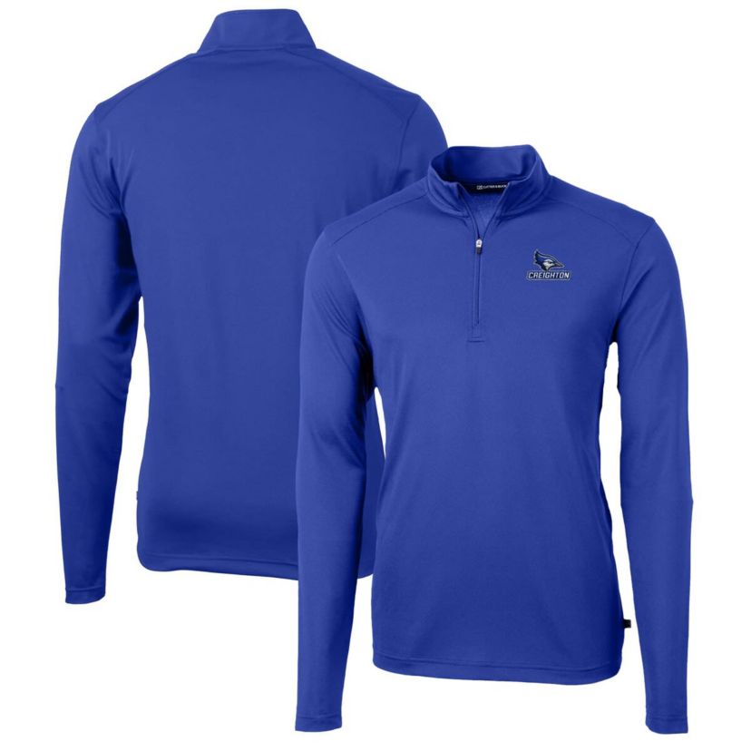 Creighton University Bluejays NCAA Creighton Bluejays Big & Tall Virtue Eco Pique Recycled Quarter-Zip Pullover Top