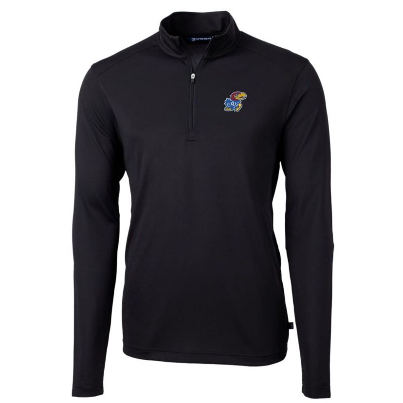 NCAA Kansas Jayhawks Big & Tall Virtue Eco Pique Recycled Quarter-Zip Pullover Top