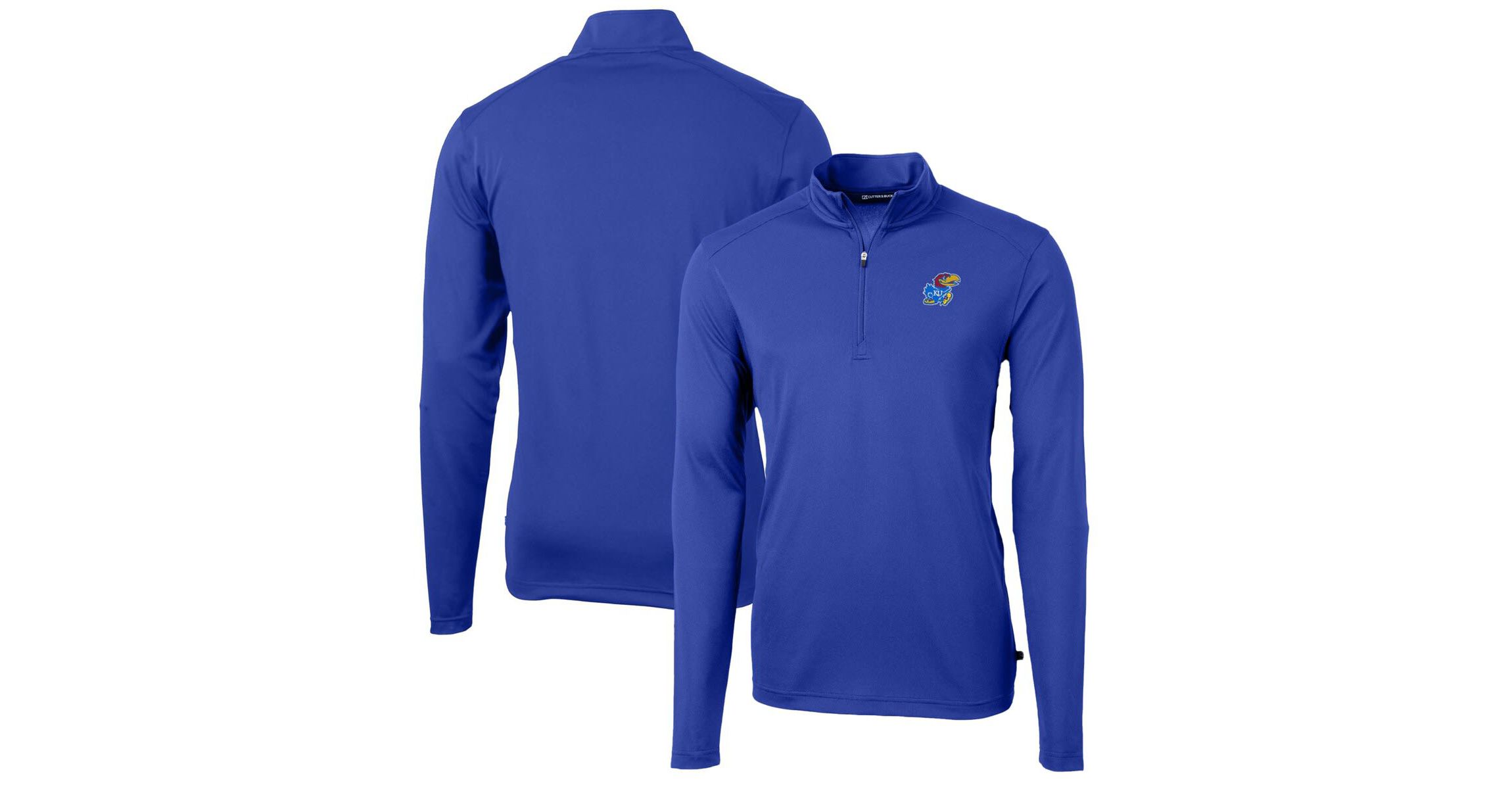 NCAA Kansas Jayhawks Big & Tall Virtue Eco Pique Recycled Quarter-Zip Pullover Top