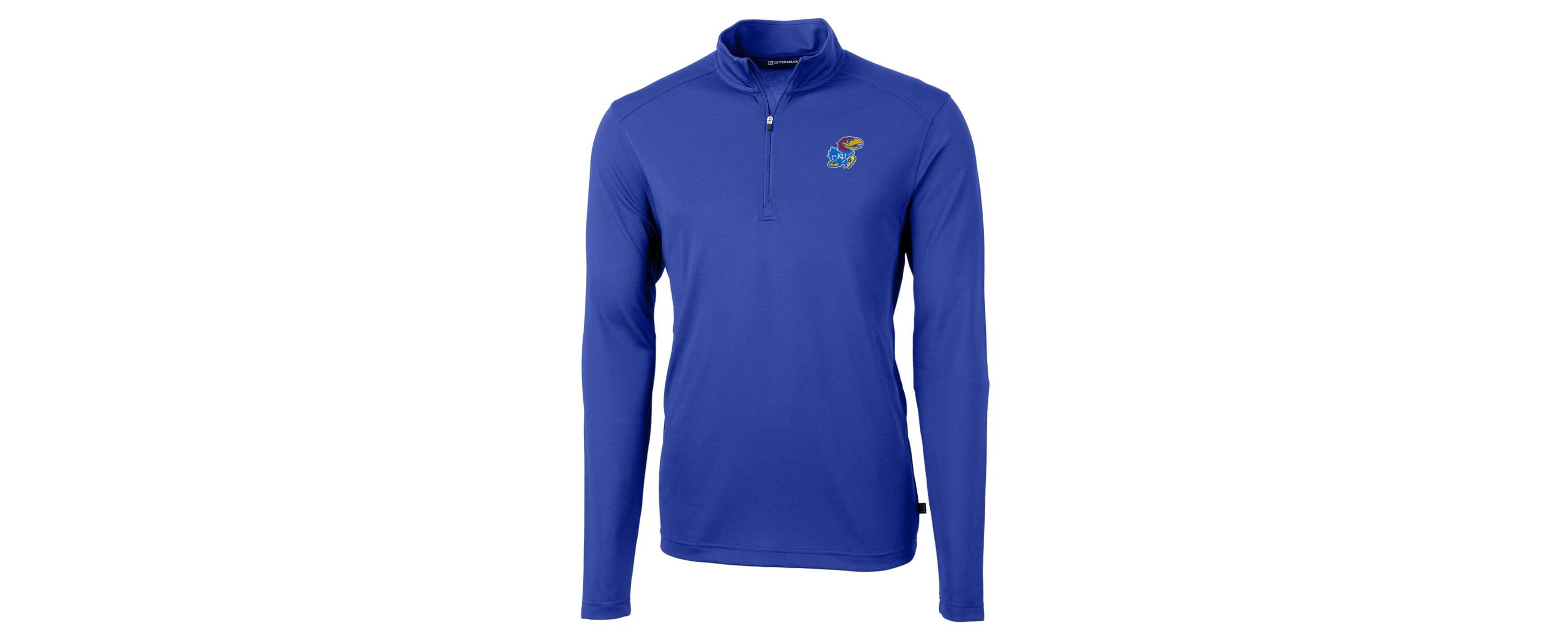 NCAA Kansas Jayhawks Big & Tall Virtue Eco Pique Recycled Quarter-Zip Pullover Top