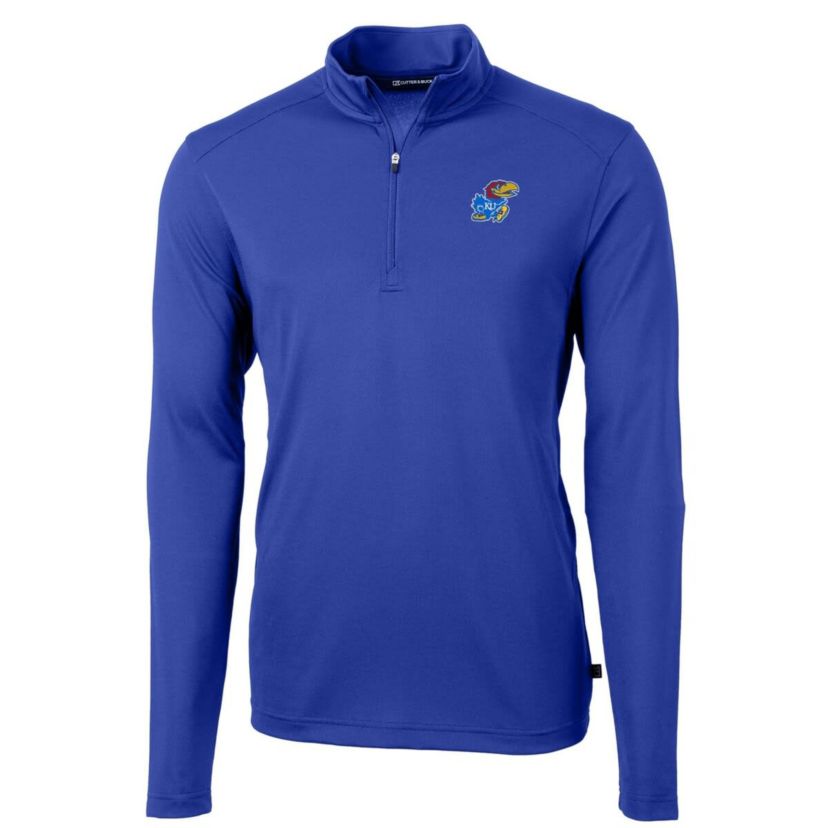NCAA Kansas Jayhawks Big & Tall Virtue Eco Pique Recycled Quarter-Zip Pullover Top