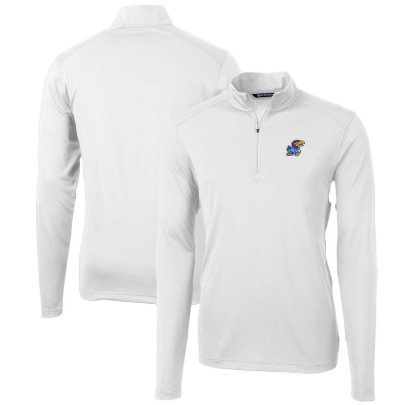 NCAA Kansas Jayhawks Big & Tall Virtue Eco Pique Recycled Quarter-Zip Pullover Top