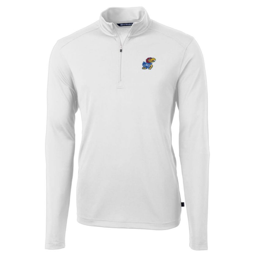 NCAA Kansas Jayhawks Big & Tall Virtue Eco Pique Recycled Quarter-Zip Pullover Top