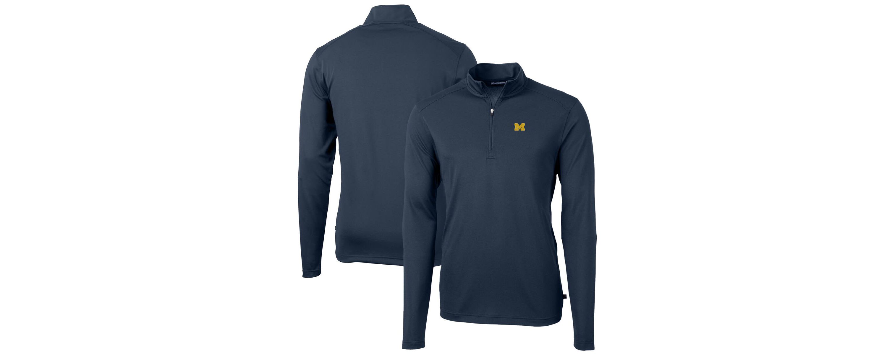 NCAA Michigan Wolverines Big & Tall Virtue Eco Pique Recycled Quarter-Zip Pullover Top