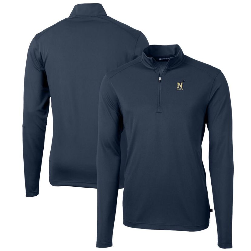Navy Midshipmen NCAA Midshipmen Big & Tall Virtue Eco Pique Recycled Quarter-Zip Pullover Top