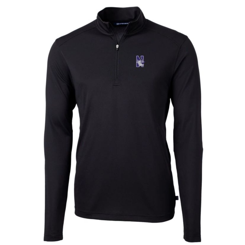 NCAA Northwestern Wildcats Big & Tall Virtue Eco Pique Recycled Quarter-Zip Pullover Top