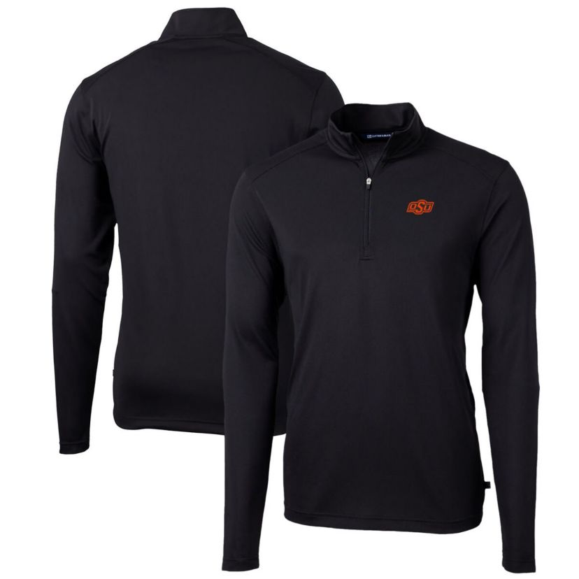 NCAA Oklahoma State Cowboys Big & Tall Virtue Eco Pique Recycled Quarter-Zip Pullover Top