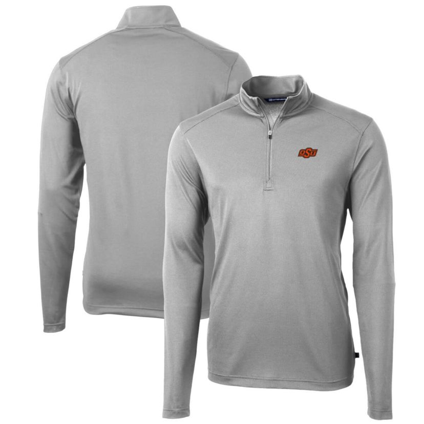 NCAA Oklahoma State Cowboys Big & Tall Virtue Eco Pique Recycled Quarter-Zip Pullover Top